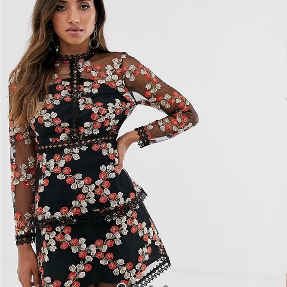 ASOS Sheer Flattering Mini Dress - Picture 1 of 8